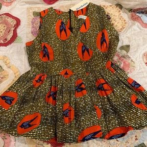 African print peplum top/skirt set - M